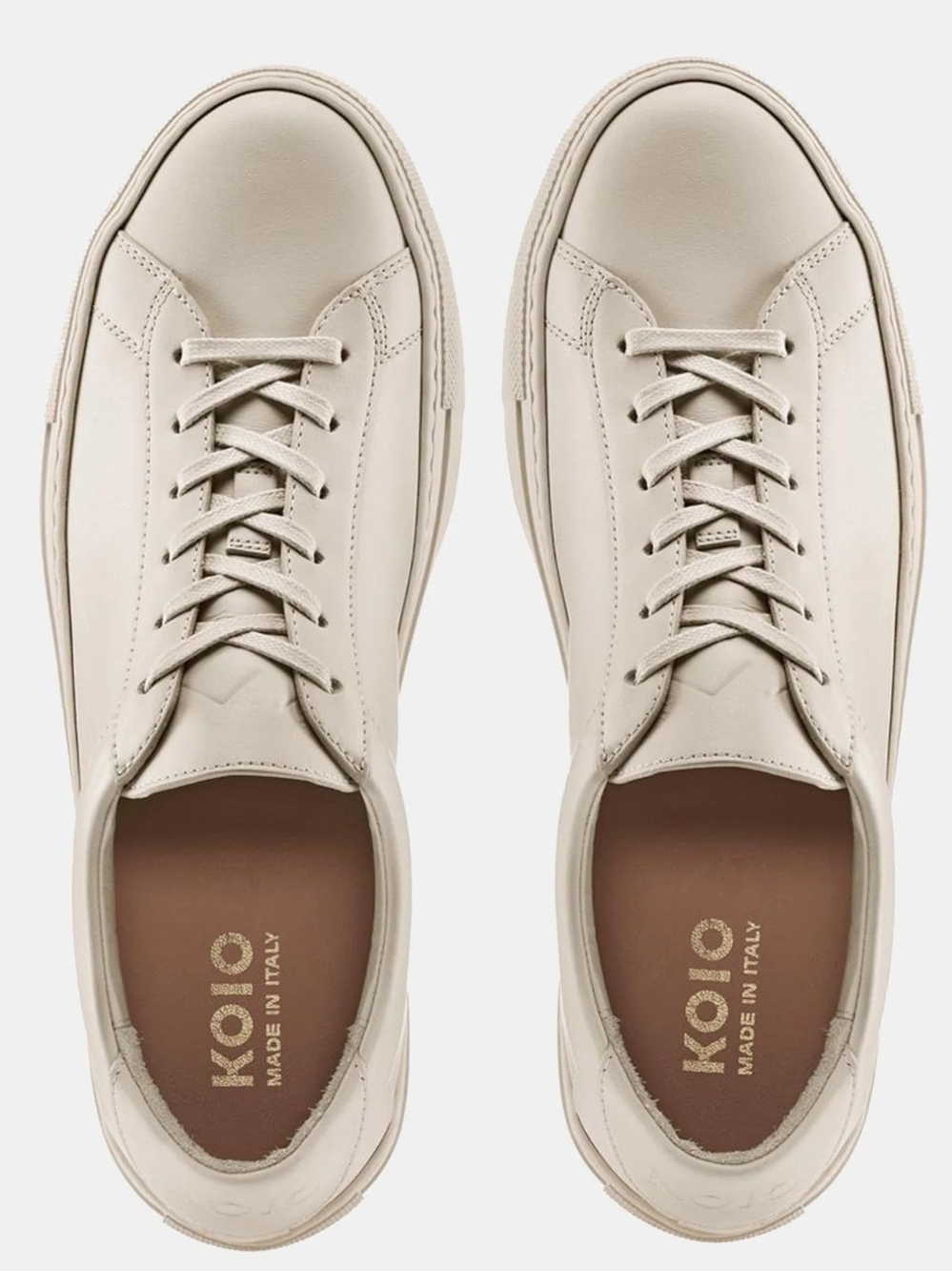 KOIO Capri Beige Leather Lace Up Low Top Sneaker Women's EU36 US6